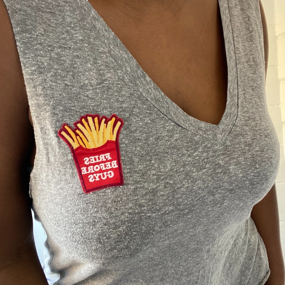 Urban Outfitters "Fries Before Guys" V-Neck Muscle